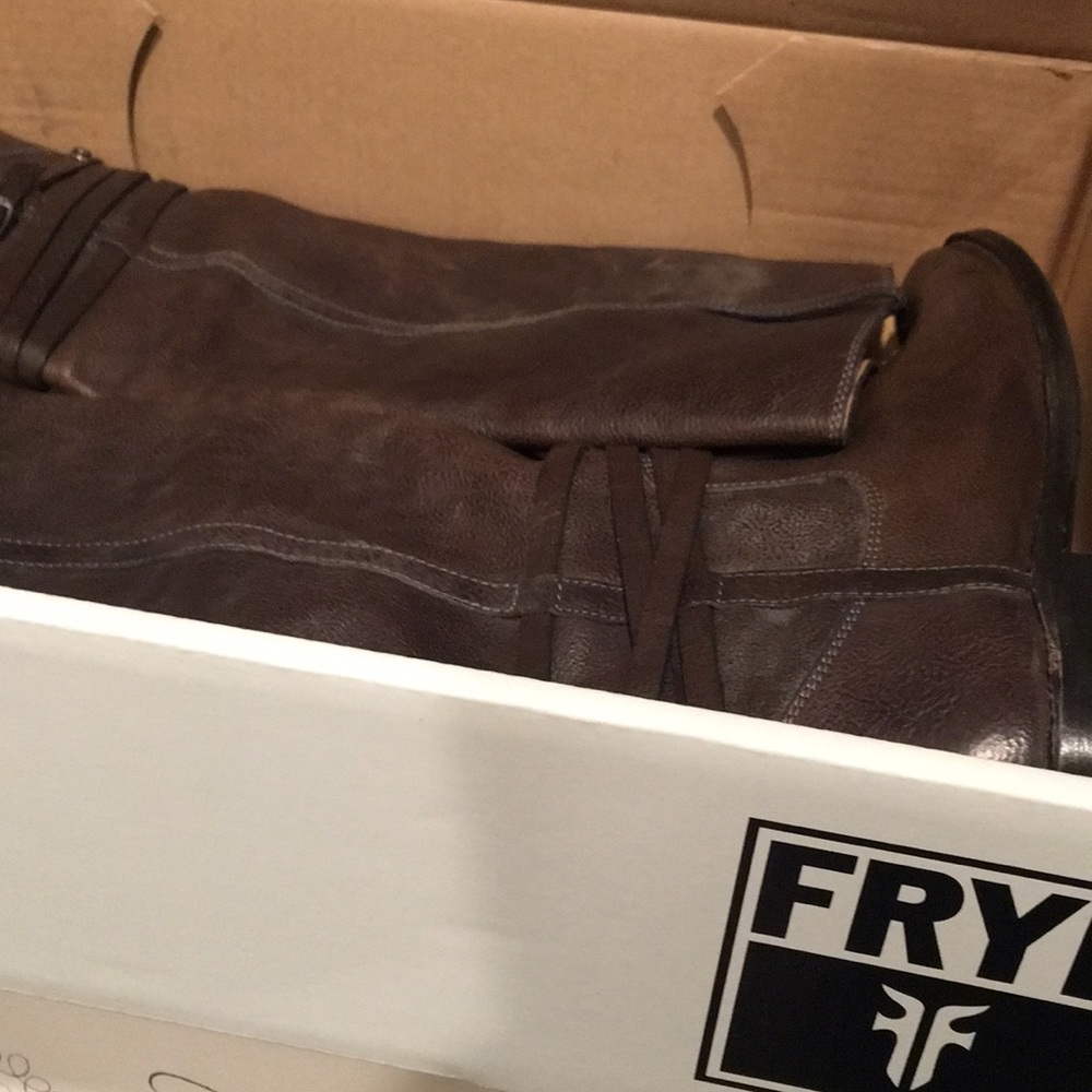 Frye boots - tall brown; nice detail - Picture 7 of 7